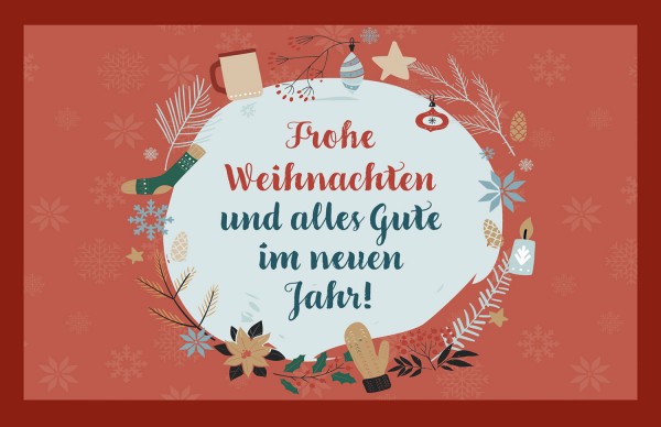 Glühweinkarte 'Frohe Weihnachten und alles Gute im neuen Jahr!