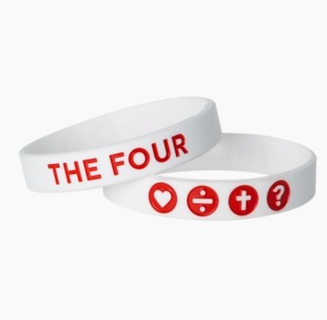 The Four Armband weiß/rot 19 cm